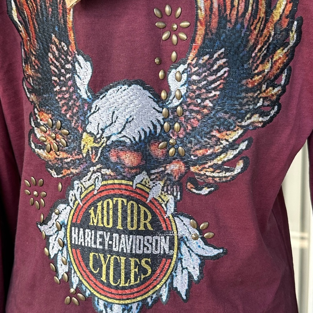 Harley-Davidson Red Long Sleeve Relaxed Tee - Picture 10 of 10